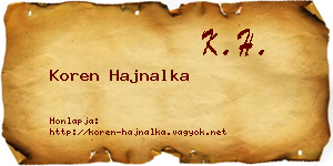 Koren Hajnalka névjegykártya